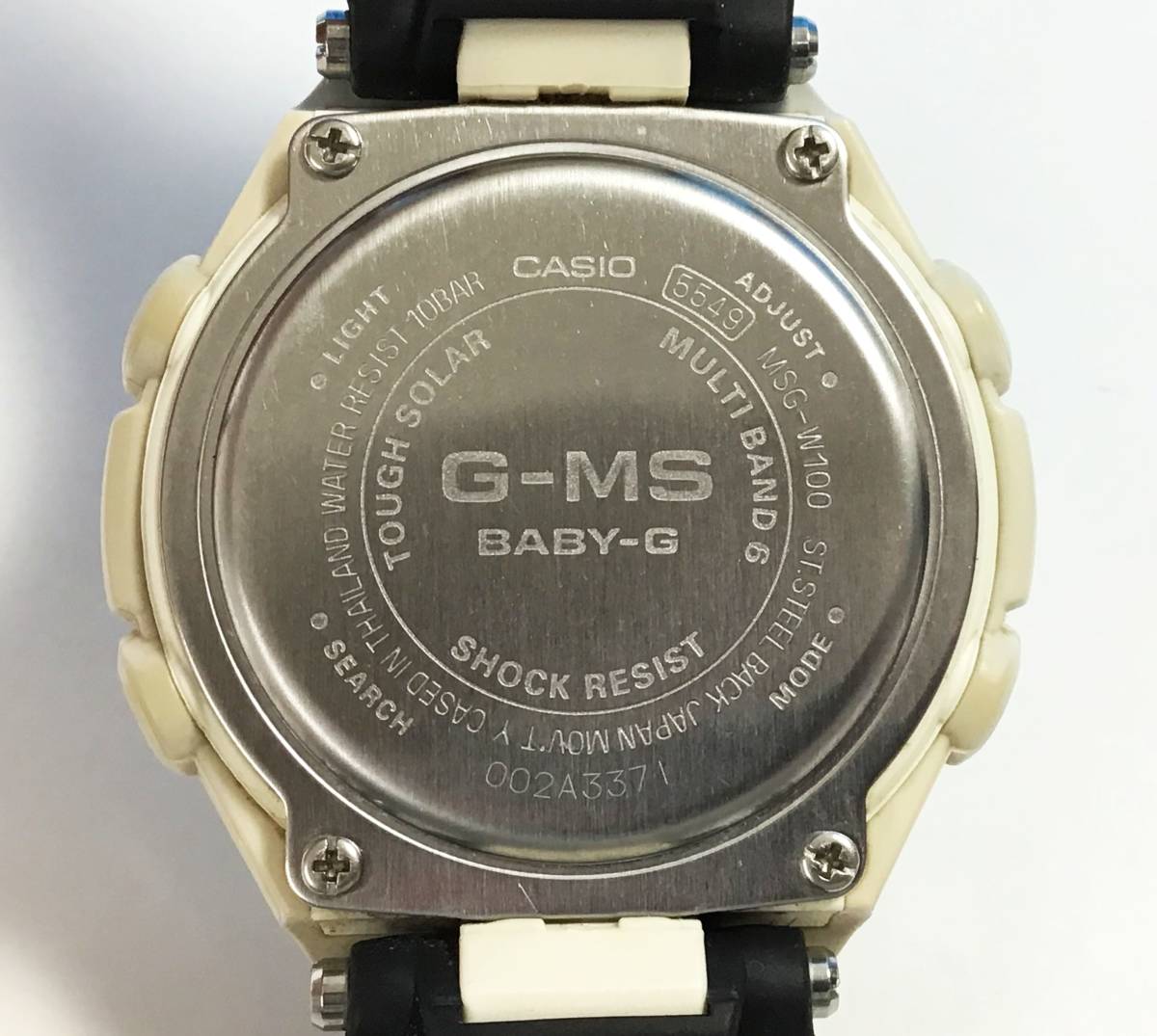稼働品 CASIO BABY-G G-MS MSG-W100 腕時計 電波ソーラー デジアナ ホワイト ゴールド レディース ジーミズ ベビージー カシオ_画像8