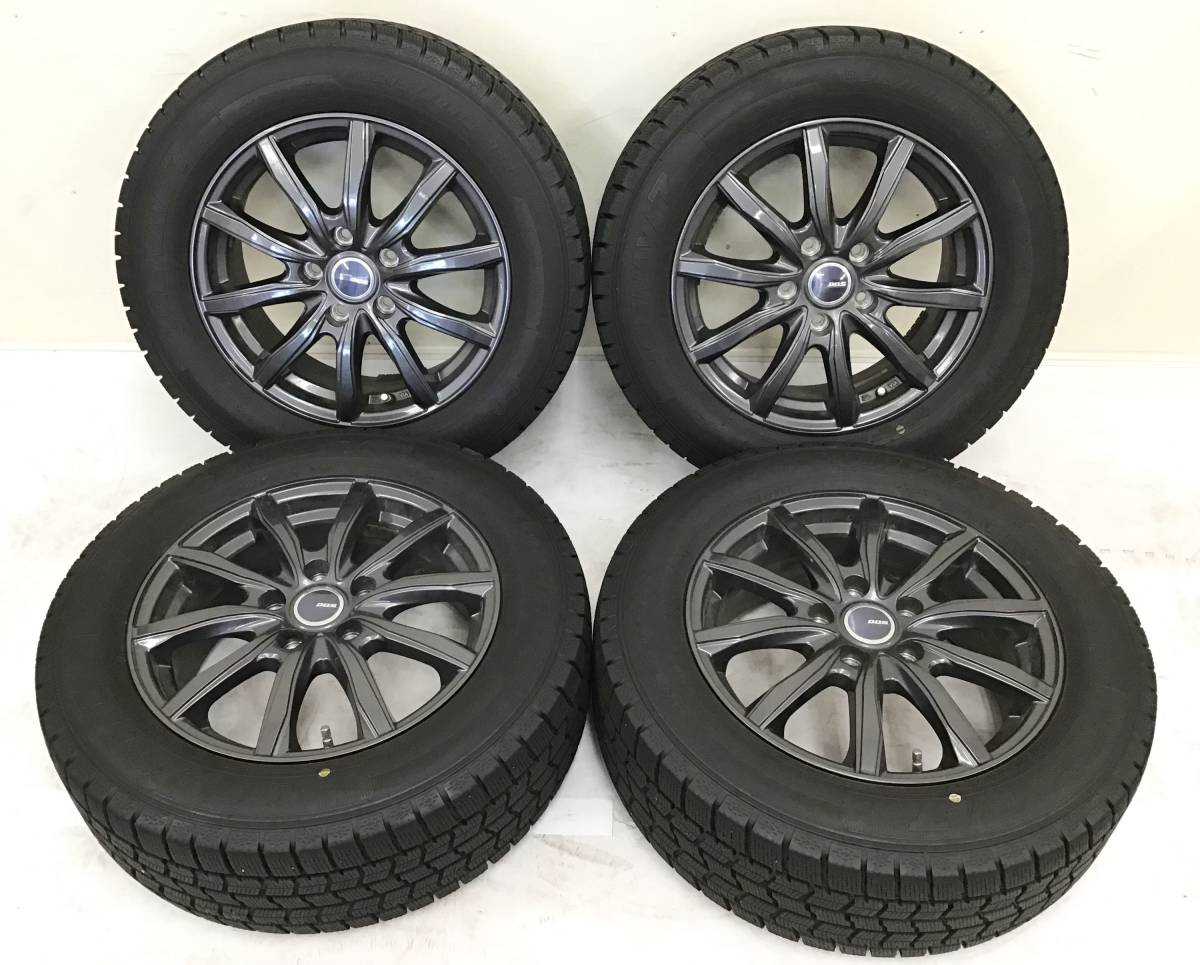 4本セット 2021年 215/60R16 スタッドレス タイヤ グッドイヤー アイスナビ 7 ホイール D.O.S. 16×6.5J 114.3 5H 53 ベゼル 冬 16インチ_画像1