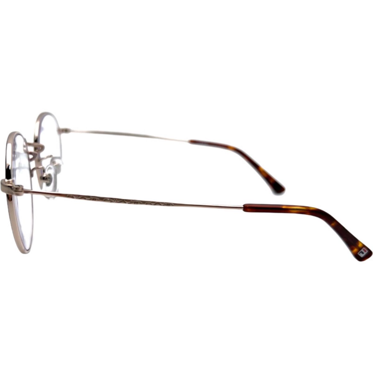 人気のFILAブランド　トレンドのメタルフレーム　シャーリングゴールド　ダテメガネのようなおしゃれな老眼鏡　ユニセックス　ブラウン
