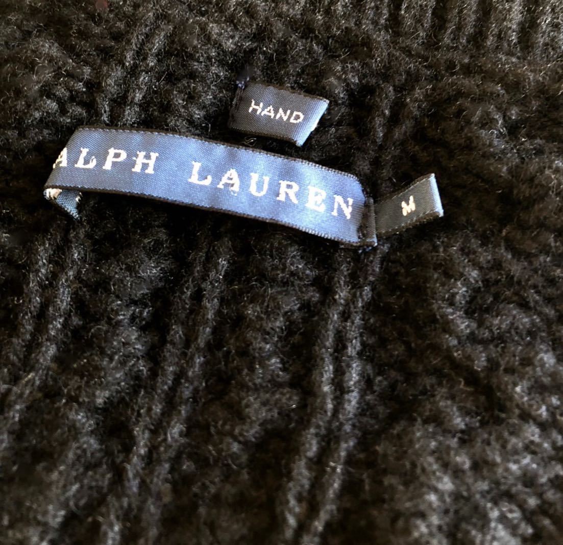 超美品 定価4万 Ralph Laurenラルフローレン 人気ブランド三越伊勢丹取扱 毛100%フルジップノルディックケーブルニットコート カーディガン_画像3