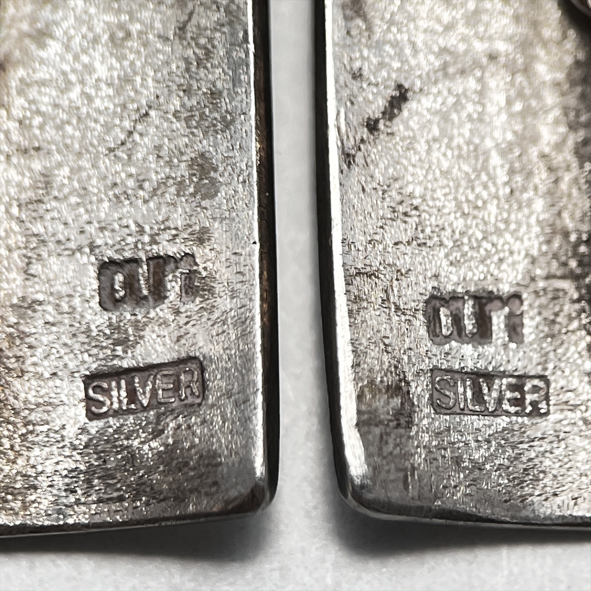 ◆ ari アリ SILVER シルバー刻印 スクエアデザインイヤリング 総重量10.8g ◆の画像4