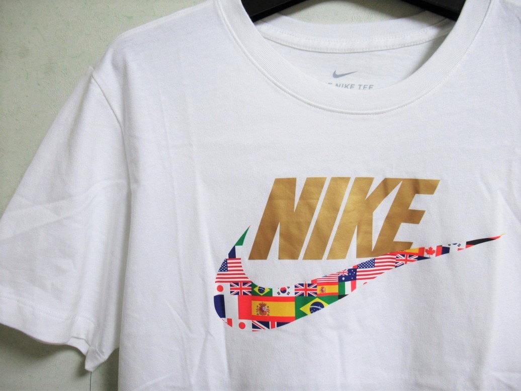 NIKE NSW プレヒート HBR Tシャツ 白 ホワイト L ナイキ 世界 国旗 フラッグ スウッシュ スポーツウェア CT6551-100_画像1