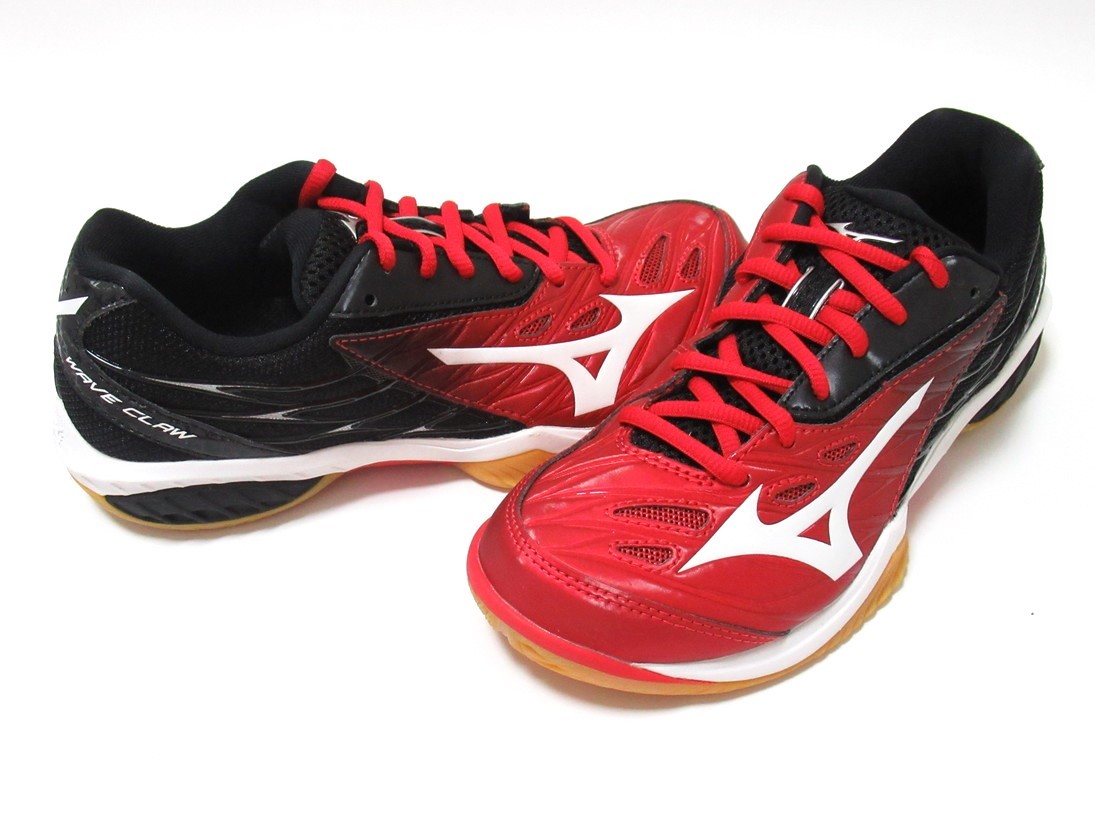 上質で快適 シューズ バドミントン ミズノ ウエーブクロー 71GA191062 WAVECLAW MIZUNO 3E ワイド 24.5cm 黒 白 赤 24.0cm~