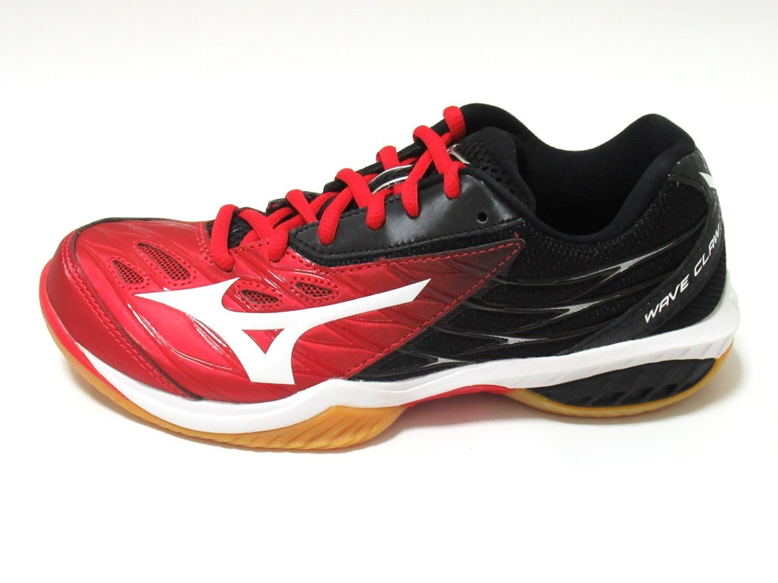 ミズノ バドミントン シューズ ウエーブクロー 赤 白 黒 24.5cm ワイド 3E MIZUNO WAVECLAW 71GA191062_画像4