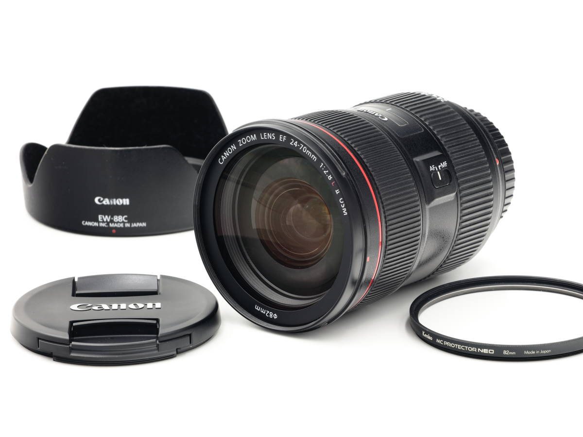 【美品】EF24-70mm F2.8 L II USM　CANON　キヤノン　キャノン　Kenko MC PROTECTOR NEO付　EF24-70L2　2型　II型_画像1