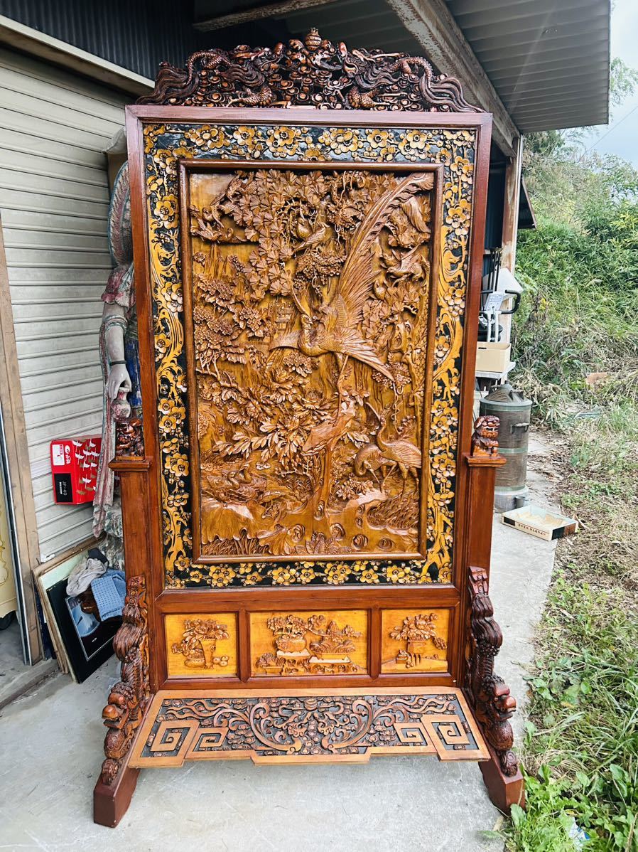 衝立 古道具 屏風中国美術 骨董品 古玩 (屏風)|売買された