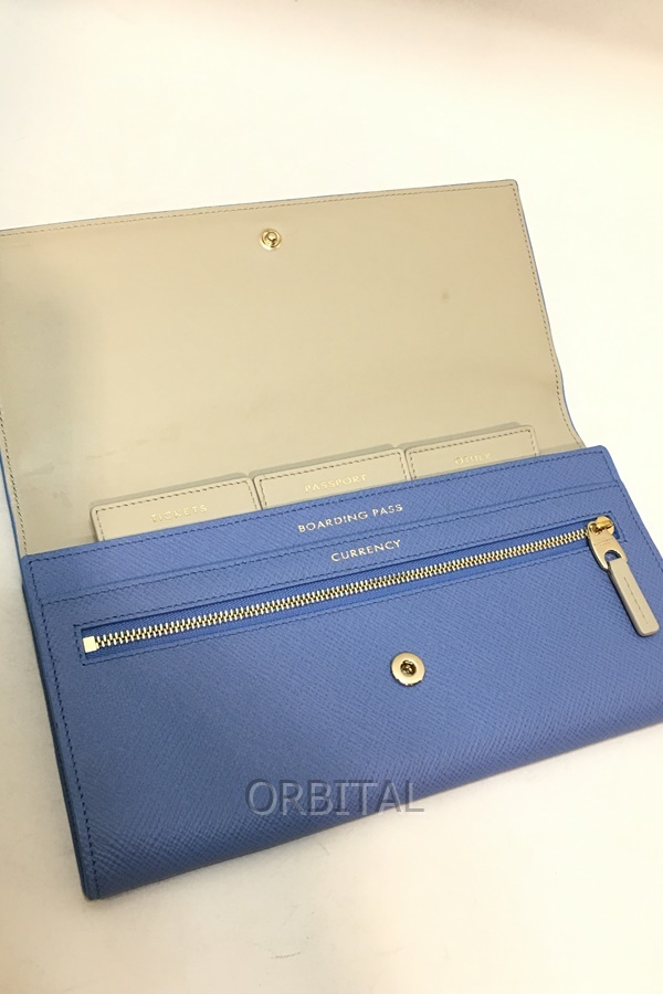 ..) SMYTHSONs my son leather passport case travel wallet purse unisex blue box attaching beautiful goods 