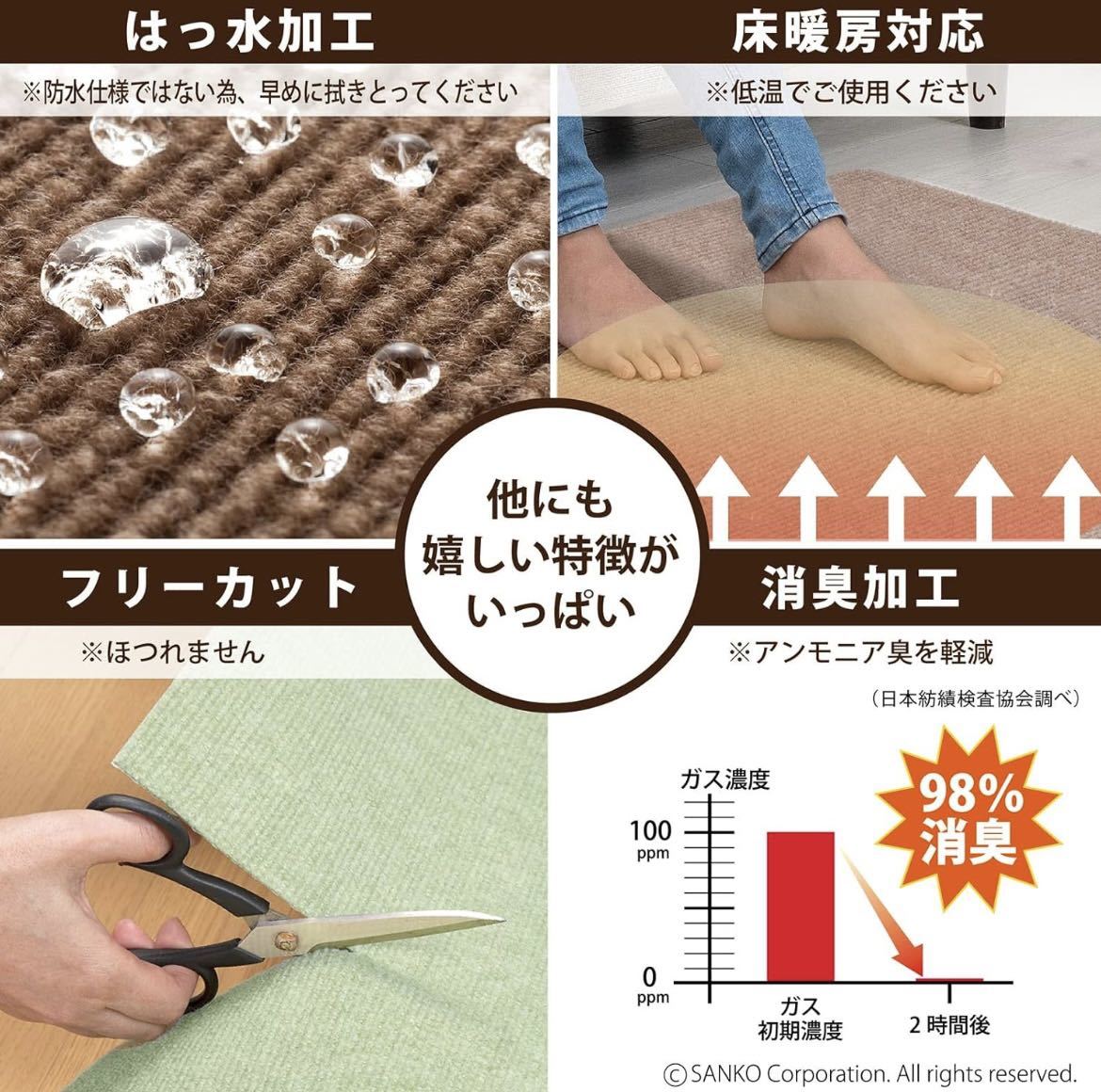 未使用開封品】Sanko 日本製 撥水 消臭 洗えるサンコー ずれない