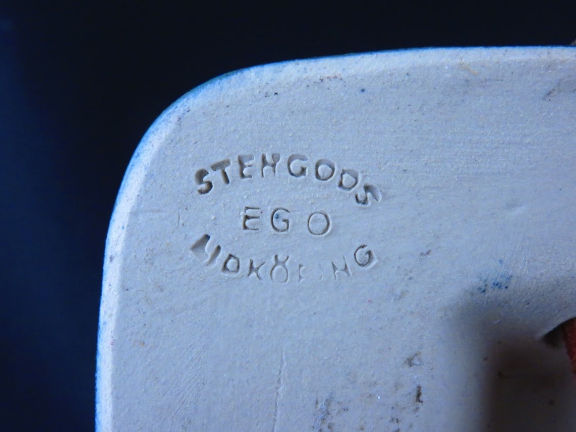 Ego Stengods/エゴ Willy Fischer/ウィリーフィッシャー 陶板 3羽の可愛いフクロウ_画像7