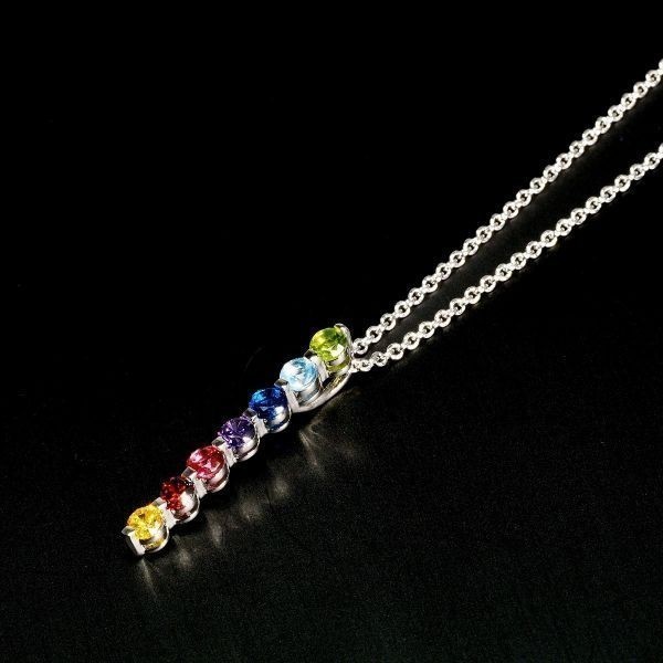 【輝き】豪華 ダイヤモンド 7色 ネックレス トリロジー PT900N-9 1212_画像6