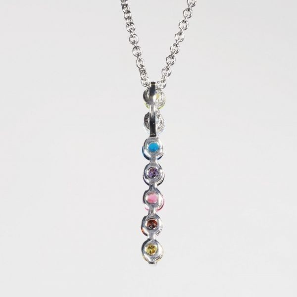 【輝き】豪華 ダイヤモンド 7色 ネックレス トリロジー PT900N-9 1212_画像5