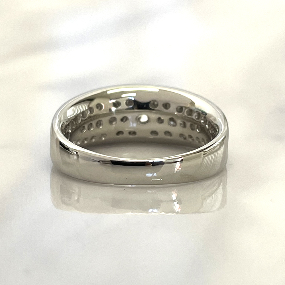 【中古】Pt900　ダイヤ　デザインリング 指輪　レディース ジュエリー ダイヤ0.20ct　0.40ct　9.5g 13号