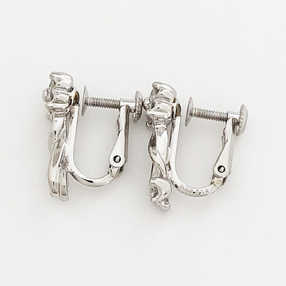 Pt900 diamond earrings D 0.30ct 5.6g
