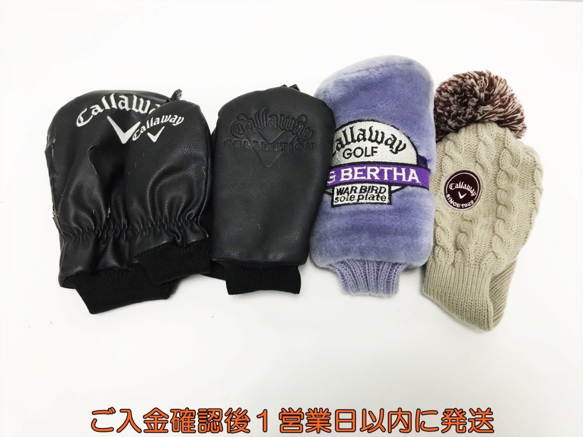 【1円】ゴルフ Callaway キャロウェイ ヘッドカバー 6個セット ブラック/パープル系 まとめ売り L01-244tm/F3_画像1