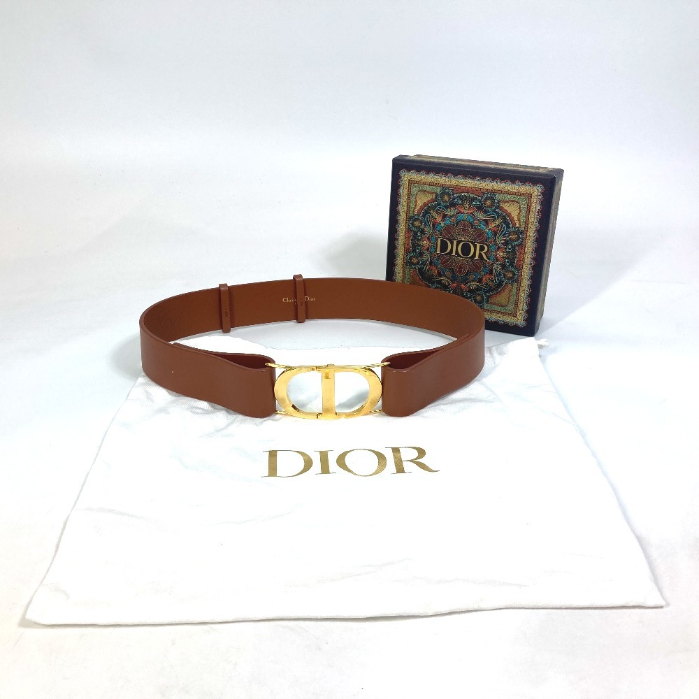 Dior ディオール CD ロゴ SADDLE サドル CDバックル ベルト レザー ブラウン レディース【中古】新品同様_画像4