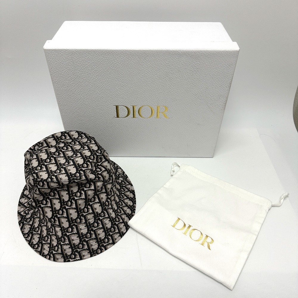 Dior ディオール トロッター バケットハット ボブハット 帽子 ハット ナイロン グレー レディース【中古】_画像9