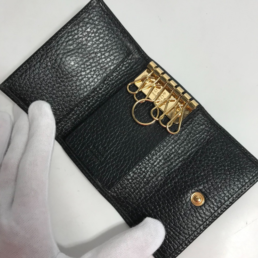 GUCCI グッチ 456118 6連 鍵 GGマーモント キーケース ブラック レディース【中古】_画像5