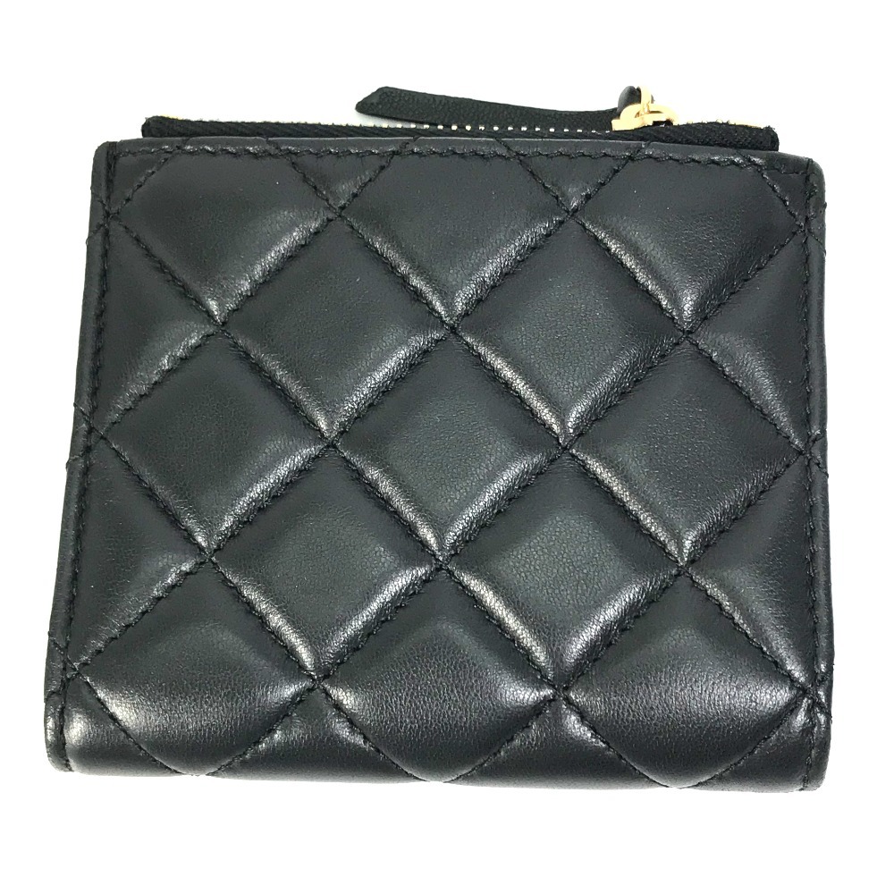  beautiful goods VERSACE Versace mete.-sa compact wallet 2. folding purse black men's [ used ]