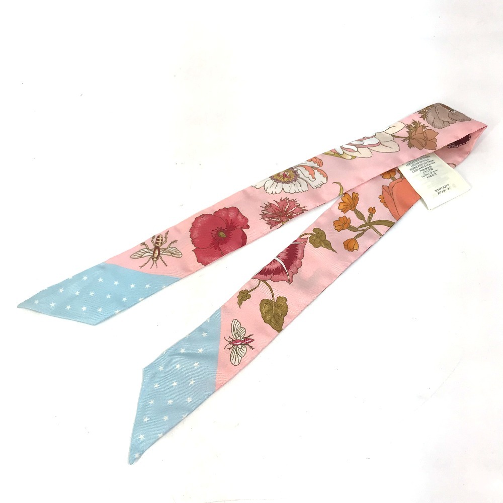 GUCCI グッチ 583480 ネックボウ バンドースカーフ フローラ 花柄 フラワー スカーフ ピンク レディース【中古】