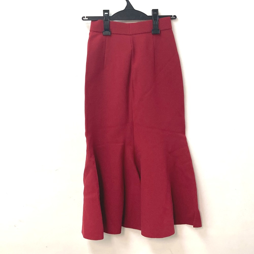  unused LE CIEL BLEU Le Ciel Bleu 21A67318 long skirt red lady's [ used ]