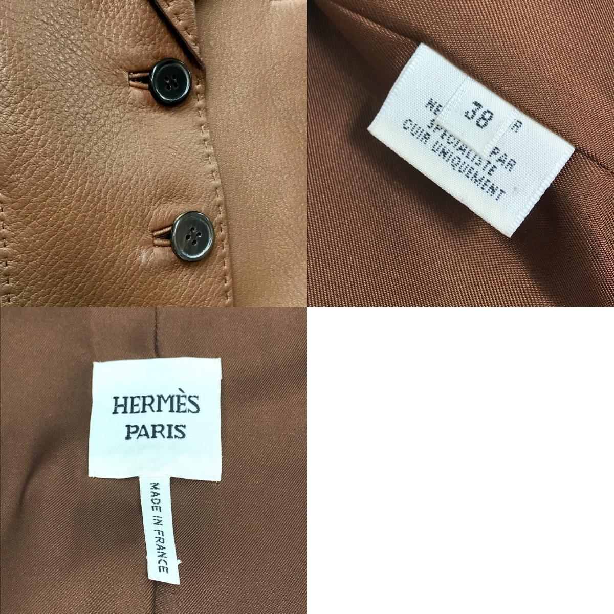  прекрасный товар HERMES Hermes одежда внешний ограниченный выпуск 5шт.@ блузон Brown женский [ б/у ]