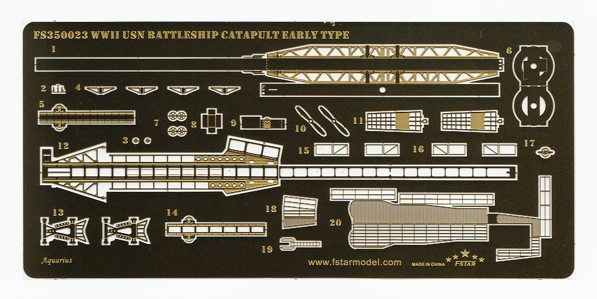 FS350023 1/350 WWII アメリカ海軍 戦艦用カタパルト 前期型 エッチングパーツ_画像2