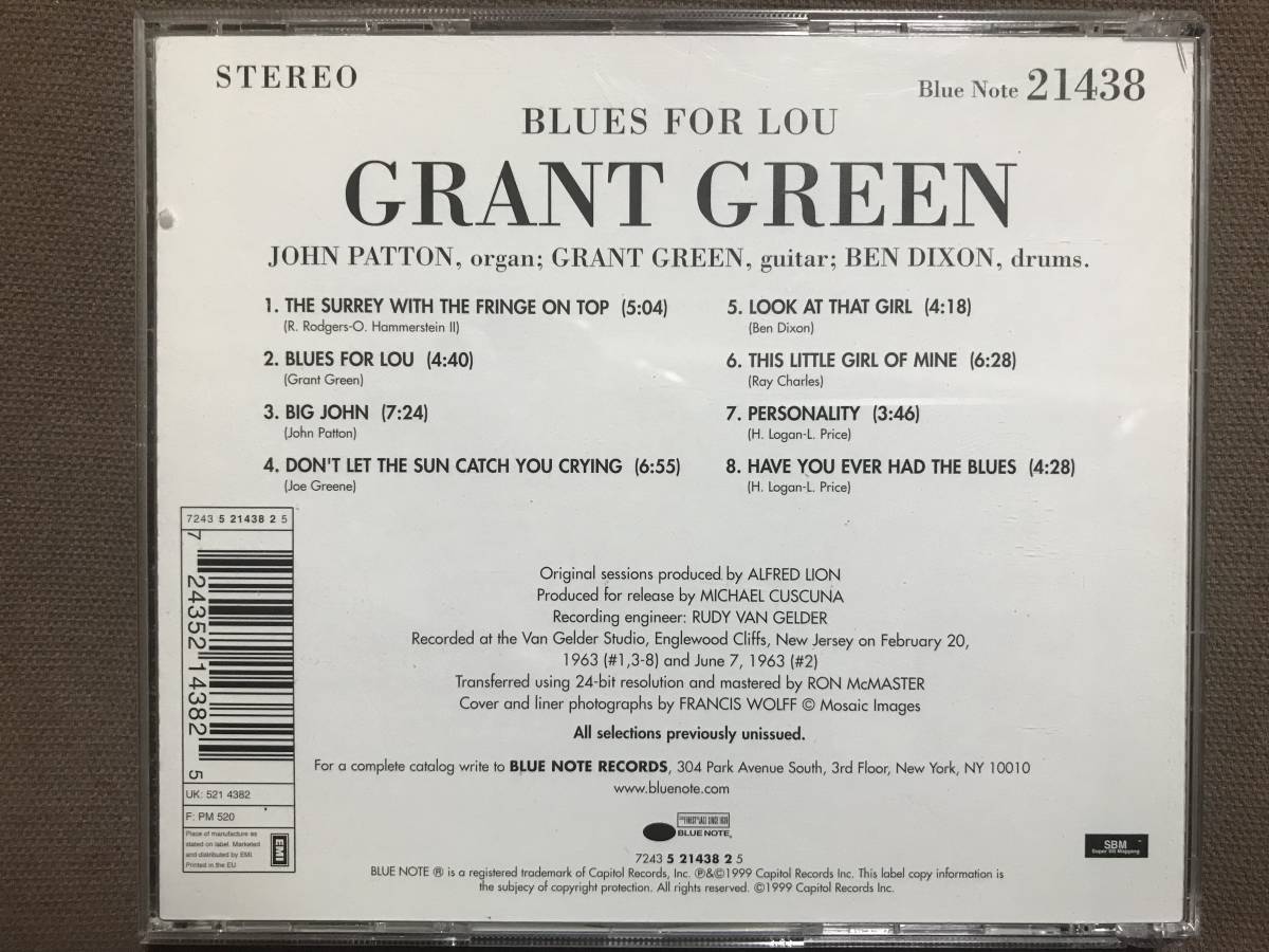 Grant Green Blues For Lou John Patton Ben Dixon ブルース・フォー・ルー グラント・グリーン ジョン・パットン ベン・ディクソンの画像3
