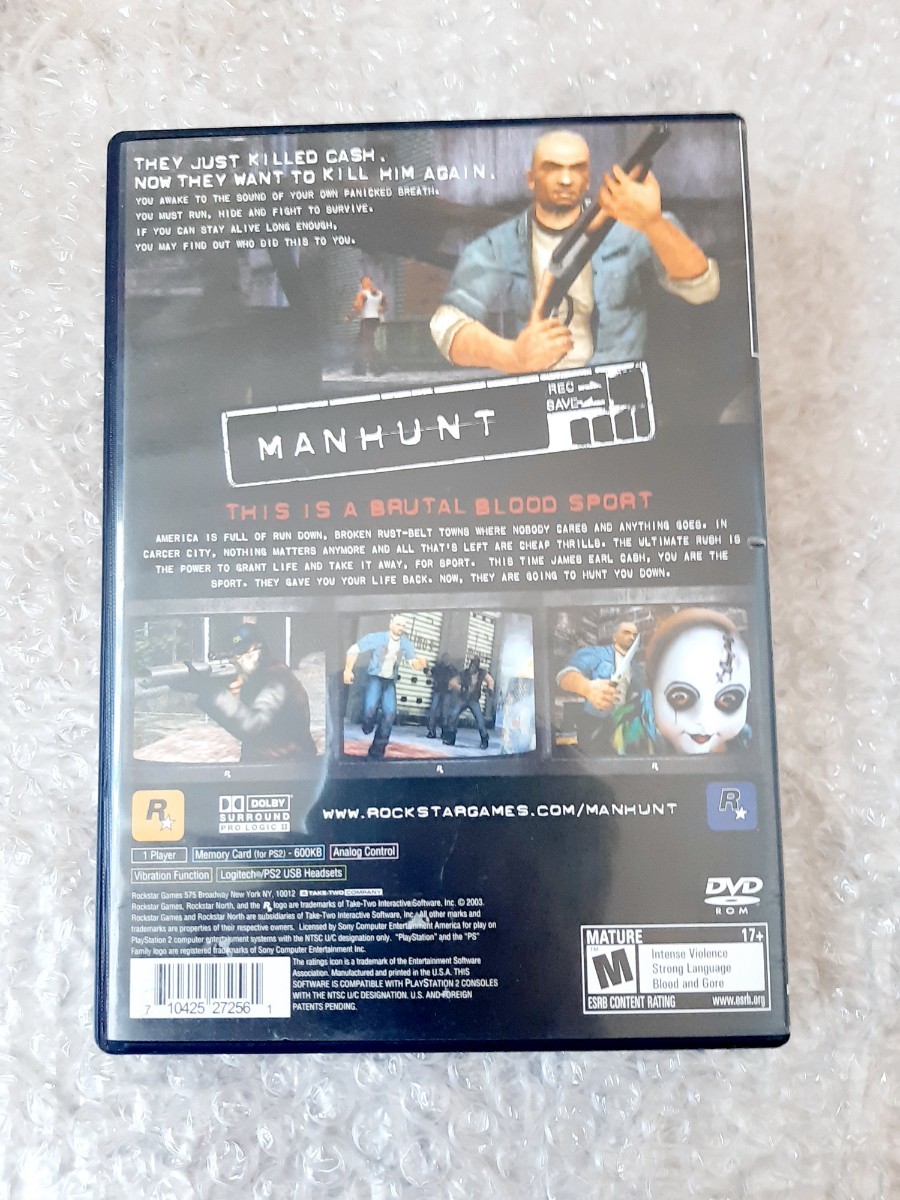 MANHUNT　(マンハント)　北米版　PS2　海外限定_画像2