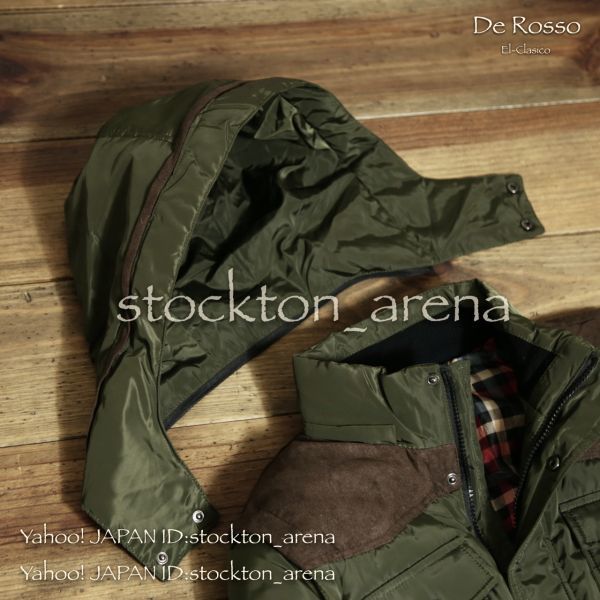 新品■De Rosso* ダウン80% メンズダウンジャケット 緑 XL ■ 冬 メンズ アウター フード取外し可能 ジャケット コート 取置き 同梱_画像3