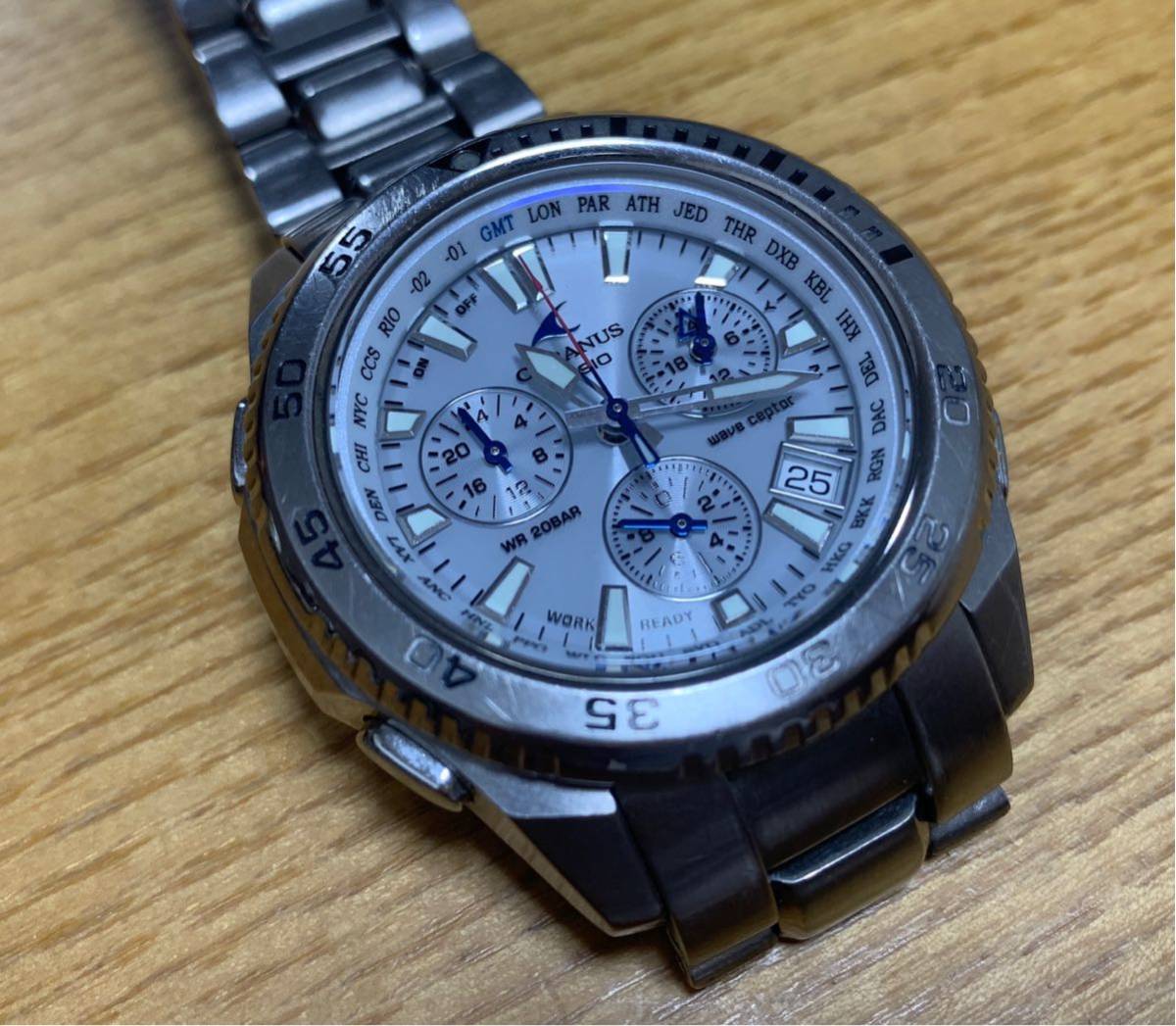 CASIO*OCEANUS solar wristwatch / analogue / titanium OCW-650T used