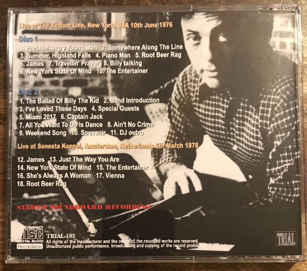 Billy Joel / ビリージョエル / Bottom Line 1976 Upgrade / 2CDR ■Soundboard /1976.06.10, New York + 1978.03.05, Amsterdam/ 歴史的名_画像2