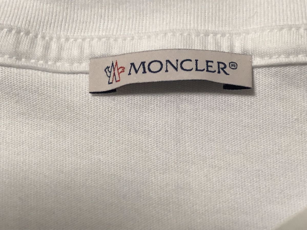 未使用 MONCLER SS T ー SHIRT モンクレール Tシャツ XLサイズ シャツ XL 正規品 送料無料 ワッペン バックプリント