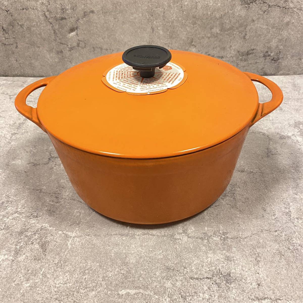 【S984】クーザンス 両手鍋 20cm ルクルーゼ LE CREUSET ココット オレンジ _画像1