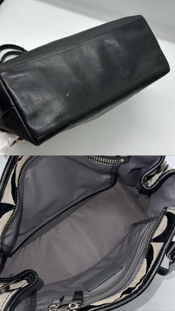 ★ COACH / コーチ トートバッグ ハンドバッグ 2個まとめ シグネチャー レザー ブラック系 ブランド 中古品 1108OG_画像3