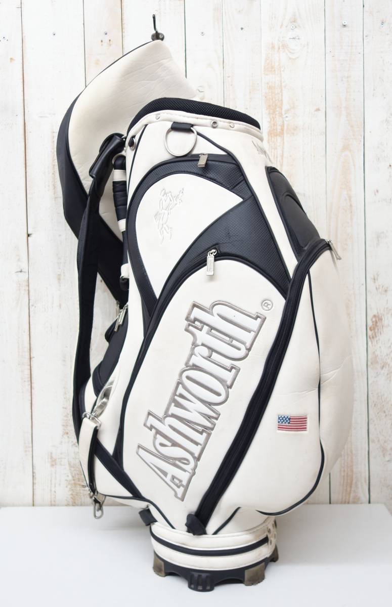 GOLF ゴルフ用品 *Ashworth アシュワース *Caddy Bag キャディバック 高級プロ仕様モデル *お色 ホワイト/ブラック