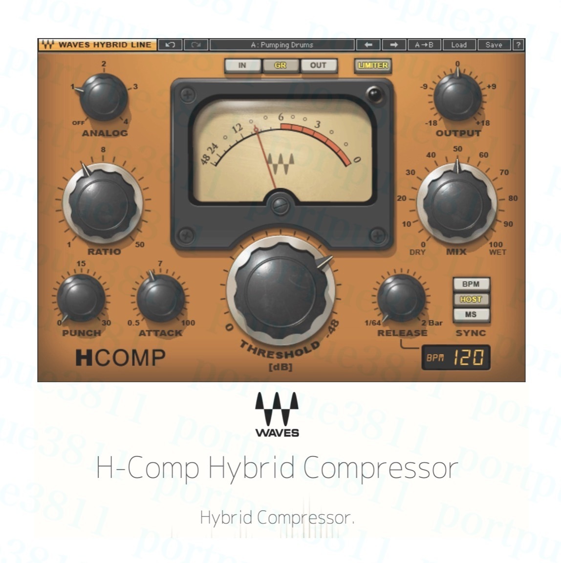  ограниченное количество стандартный товар WAVES dbx 160 compressor / H-Comp Hybrid Compressor комплект загрузка версия не использовался Mac/Win