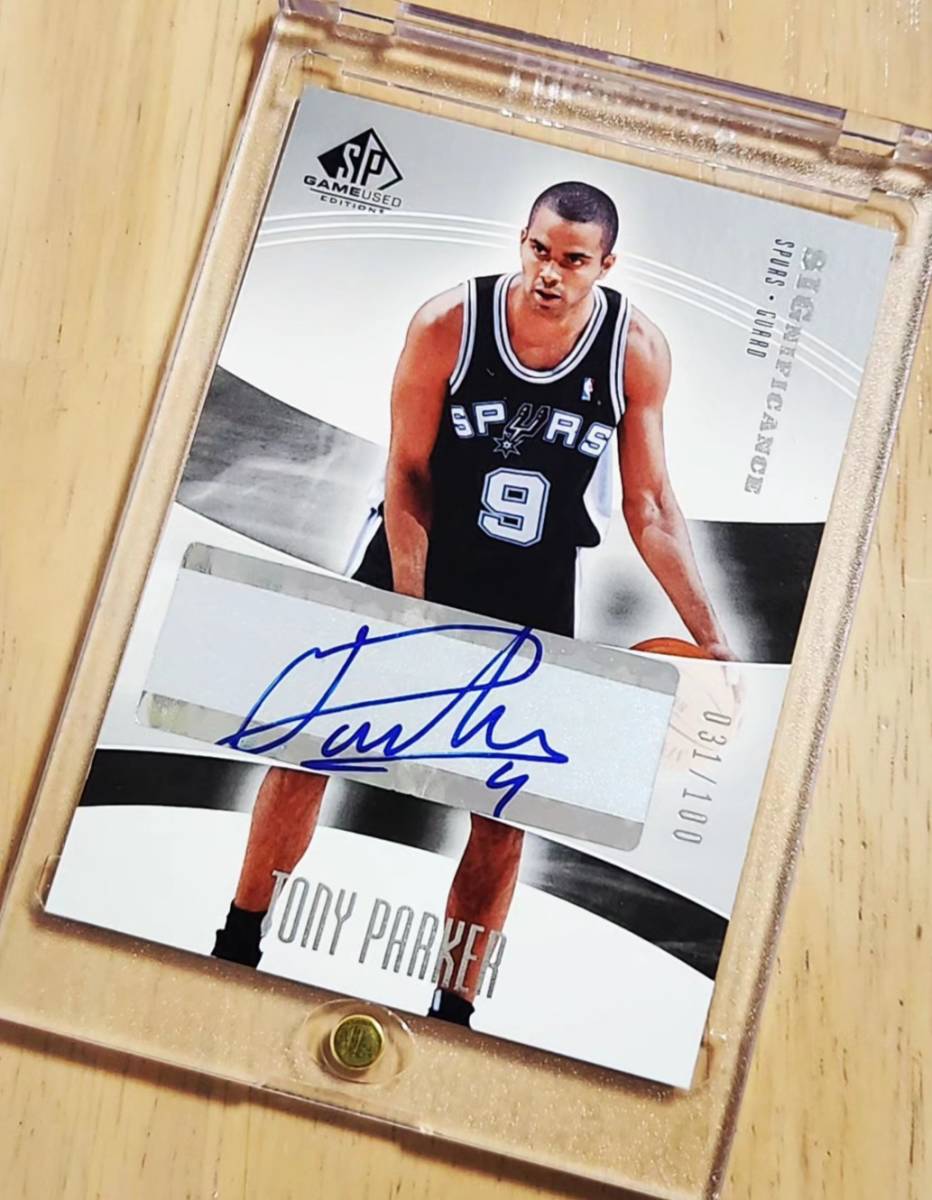 SP サイン 2004 -05 UD SP Game Used Edition TONY PARKER Auto (# /100) / トニー パーカー Autograph _画像5