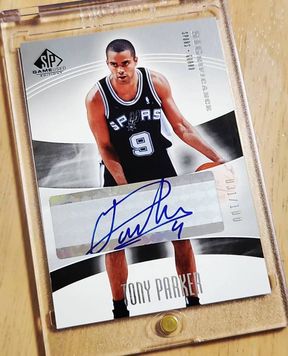 SP サイン 2004 -05 UD SP Game Used Edition TONY PARKER Auto (# /100) / トニー パーカー Autograph _画像2
