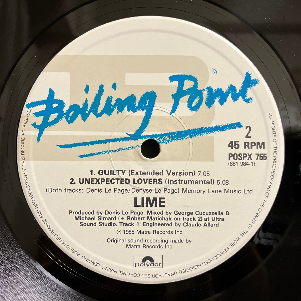 Lime / Unexpected Lovers 【12inch】（UK盤）_画像4
