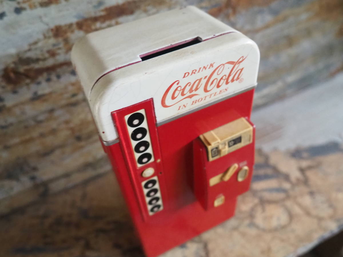 【アメリカンアンティークCoca-Cola貯金箱】金庫レジスター鉄製アイアン自動販売機型アンティーク骨董インテリア古道具インダストリアル_画像2