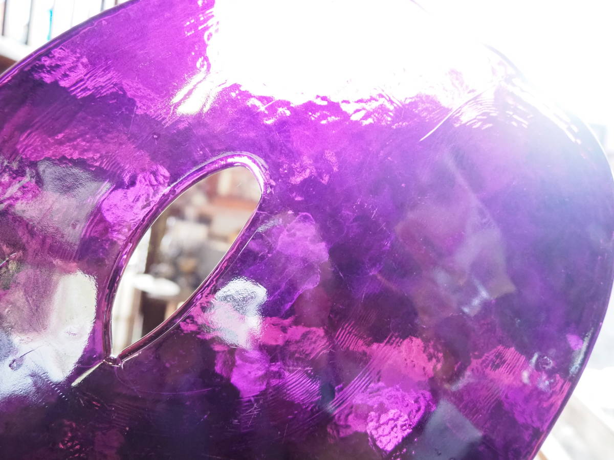 【フランス蚤の市紫ガラスのパレット】1930S古道具アンティーク骨董インテリア絵具画家インダストリアル油彩水彩額縁絵画イーゼル_画像3
