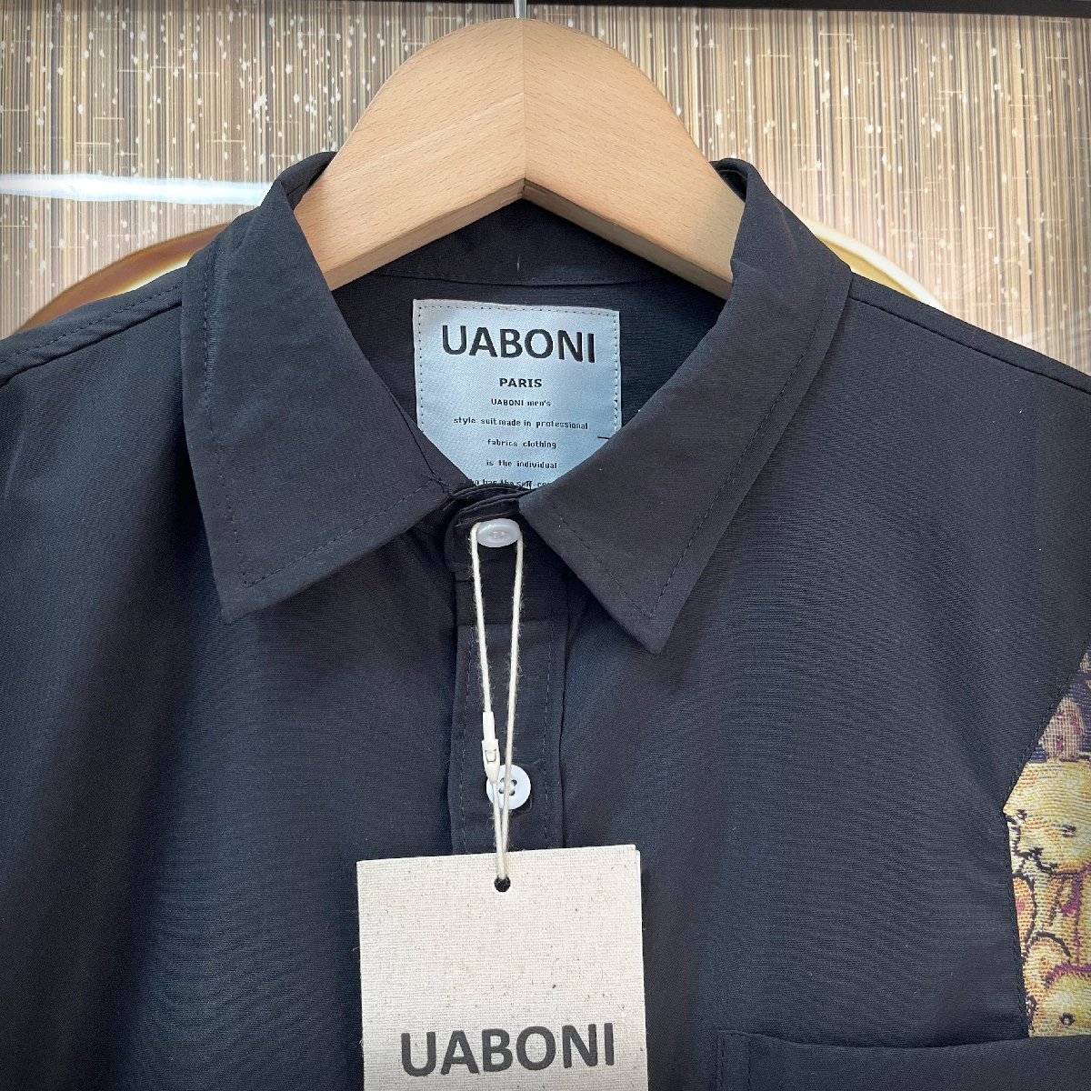 個性EU製＆定価4万◆UABONI*Paris*長袖シャツ*ユアボニ*パリ発◆上質 薄手 ソフト 吸汗速乾 お洒落 ベア レジャー ジャケット 2XL/52サイズ_画像4