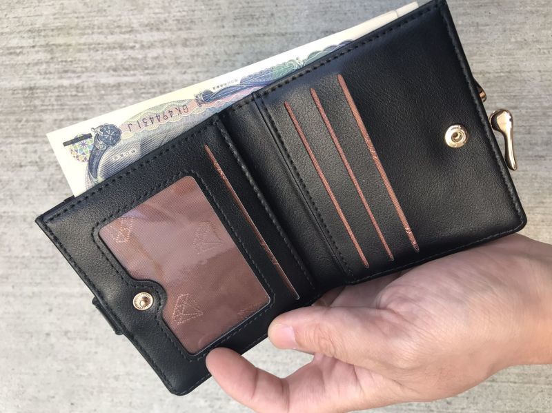 二つ折り財布 レディース がま口財布 ミニマリスト ソフト レザー 小銭