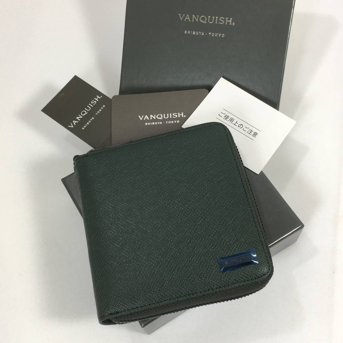 【未使用】ヴァンキッシュ ティグレ IQOSケース VQM-40670 サフィアーノレザー ダークグリーン カードポケット 箱付 VANQUISH_画像1