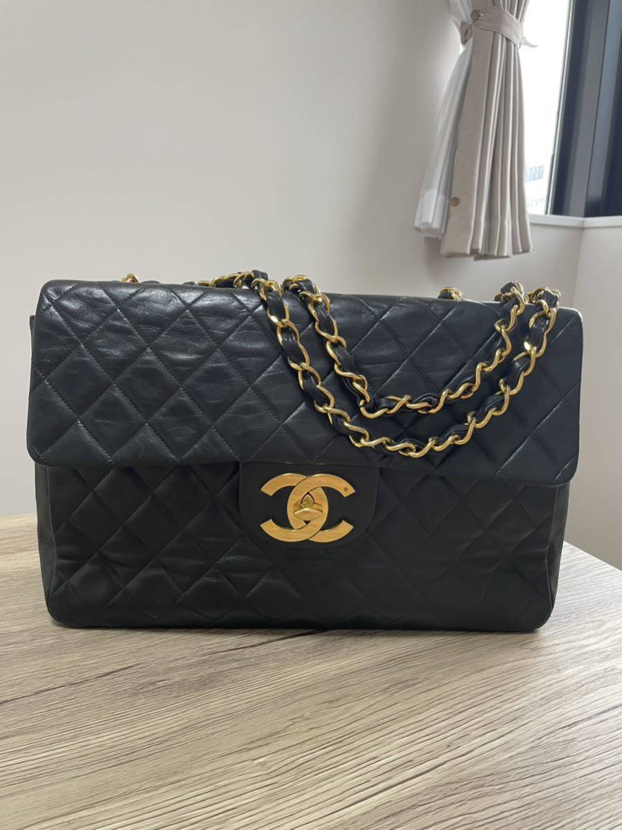 CHANEL シャネル　デカマトラッセ35　デカマト　シールあり3番台　チェーンバッグ　ラムスキン_画像1