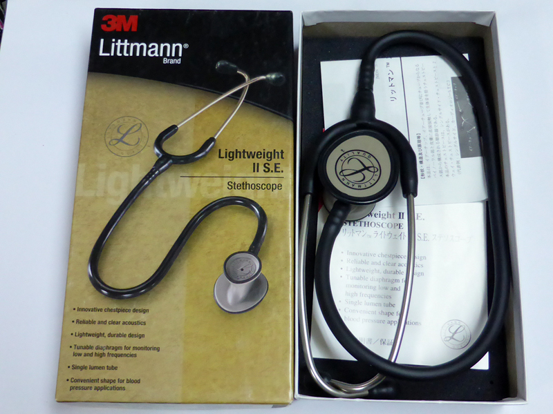 3M Littmann リットマン ライトウェイトII S.E. ステソスコープ 聴診器 ブラック 2450 71cm 綺麗 です _画像1