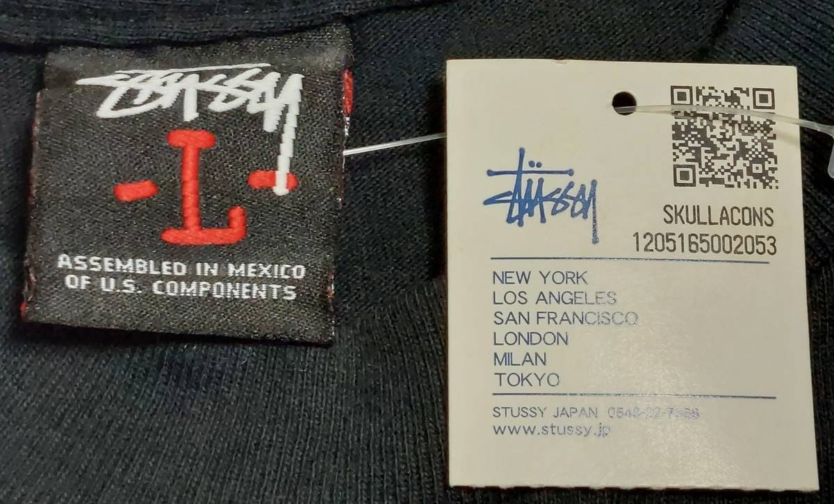 超激レア希少！新品タグ付き！STUSSY ステューシー×FUTURA フューチュラ 2008コラボ限定Wネーム クロスボーンTシャツ L ブラック 入手困難_画像6