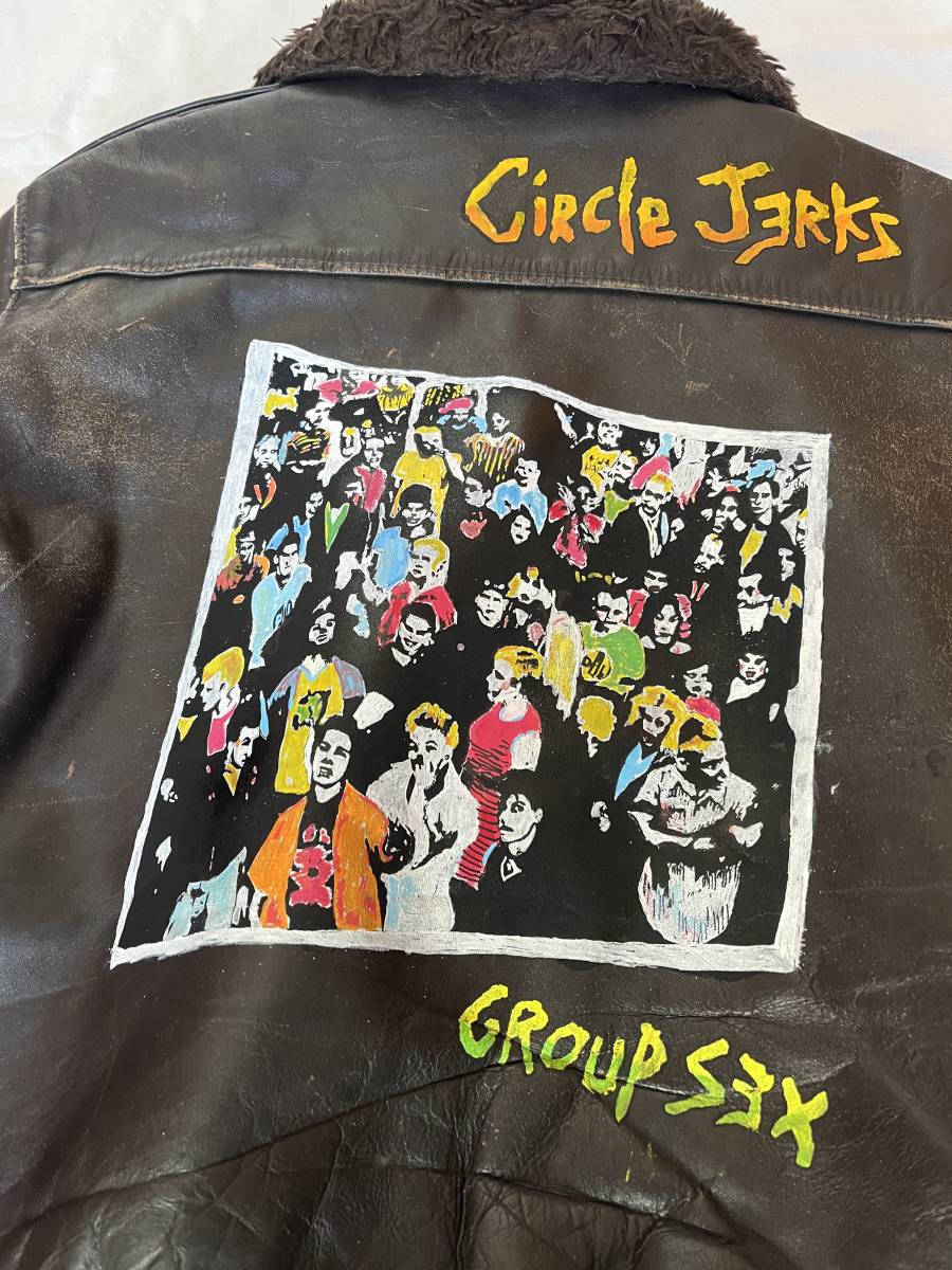 Military 古着　G-1 G1 Circle jerks JCPenney Group sex Punk ペイント　Hardcore 鋲ジャン　フライトジャケット_画像2