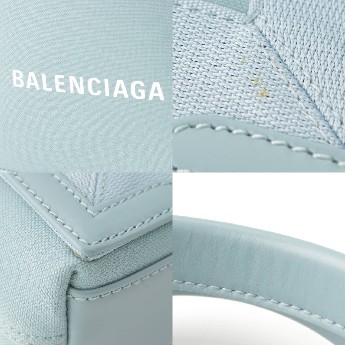 【バレンシアガ】Balenciaga　ネイビーカバス XS ポーチ付き キャンバス トートバッグ 390346 ブルー 【中古】【正規品保証】192478_画像8