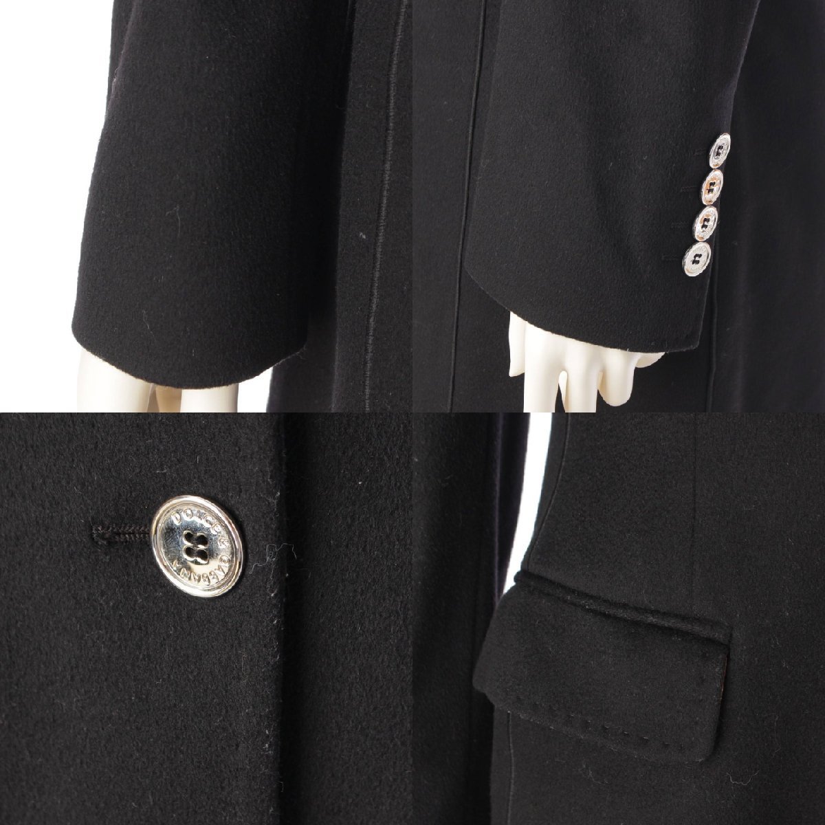 [ Dolce and Gabbana ]Dolce&Gabbanava- Gin wool Chesterfield coat lining Leopard black 40 [ used ]191333